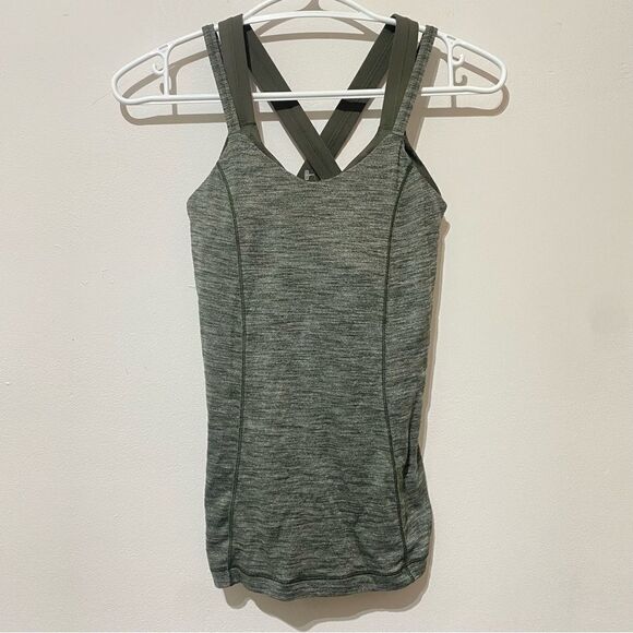 NEW Lululemon Run For Gold Tank Heathered Gator Green / Deep Camo - Picture 3 of 6